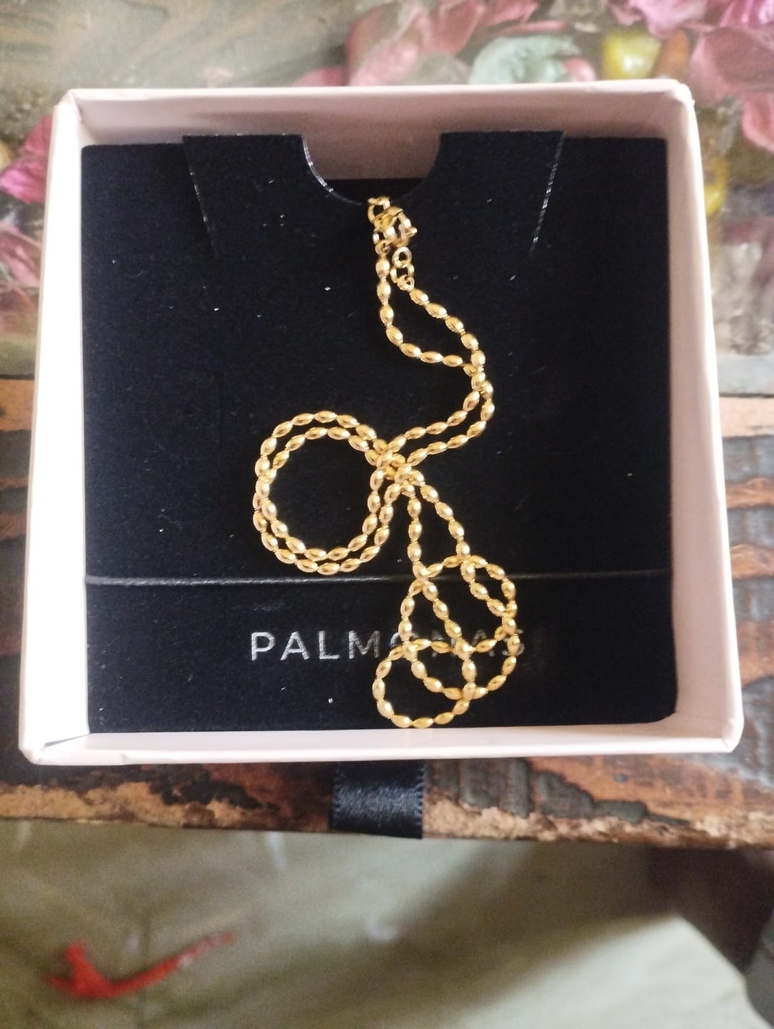 Customer photo review of Gold Beaded Necklace