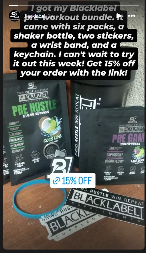 Customer photo review of PRE WORKOUT SAMPLES + SHAKER