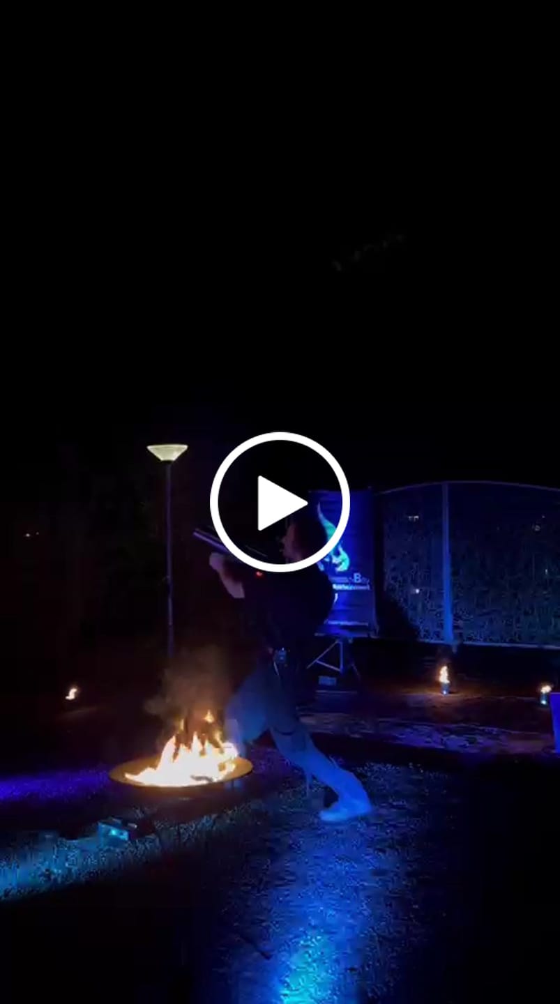 Customer video review of MOKA SFX MK-F100 New Fire Gun for Event 1-3 Meters