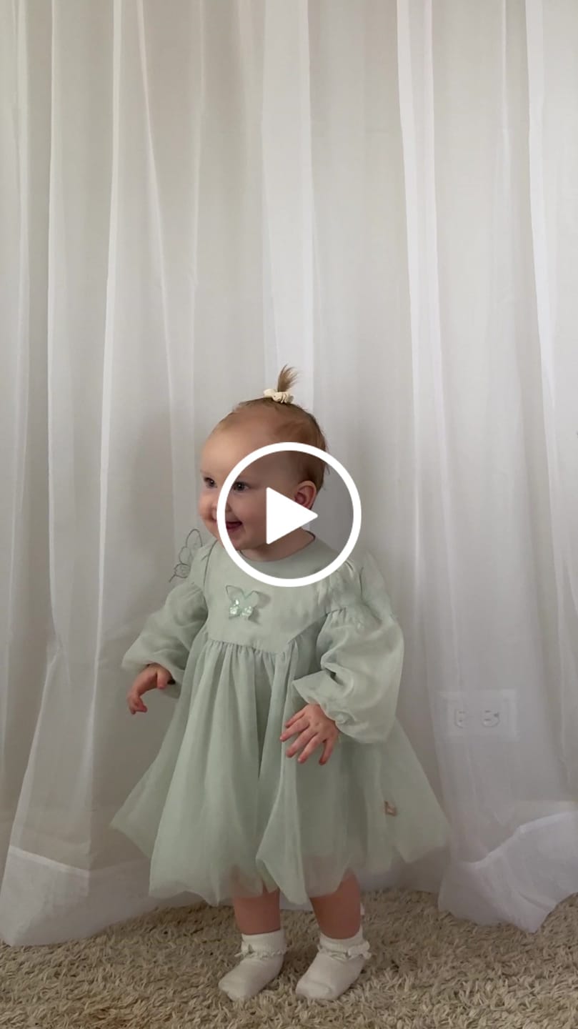 Customer video review of Dave&Bella Toddler Girls Green Mesh Cute Party Dress