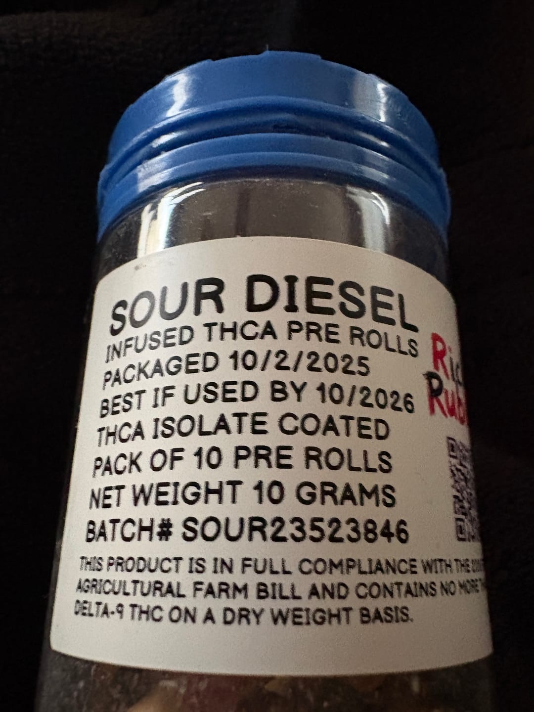 Customer photo review of Blue Dream THCa Pre Rolls 10 pack 12.5g 🔴 Sativa