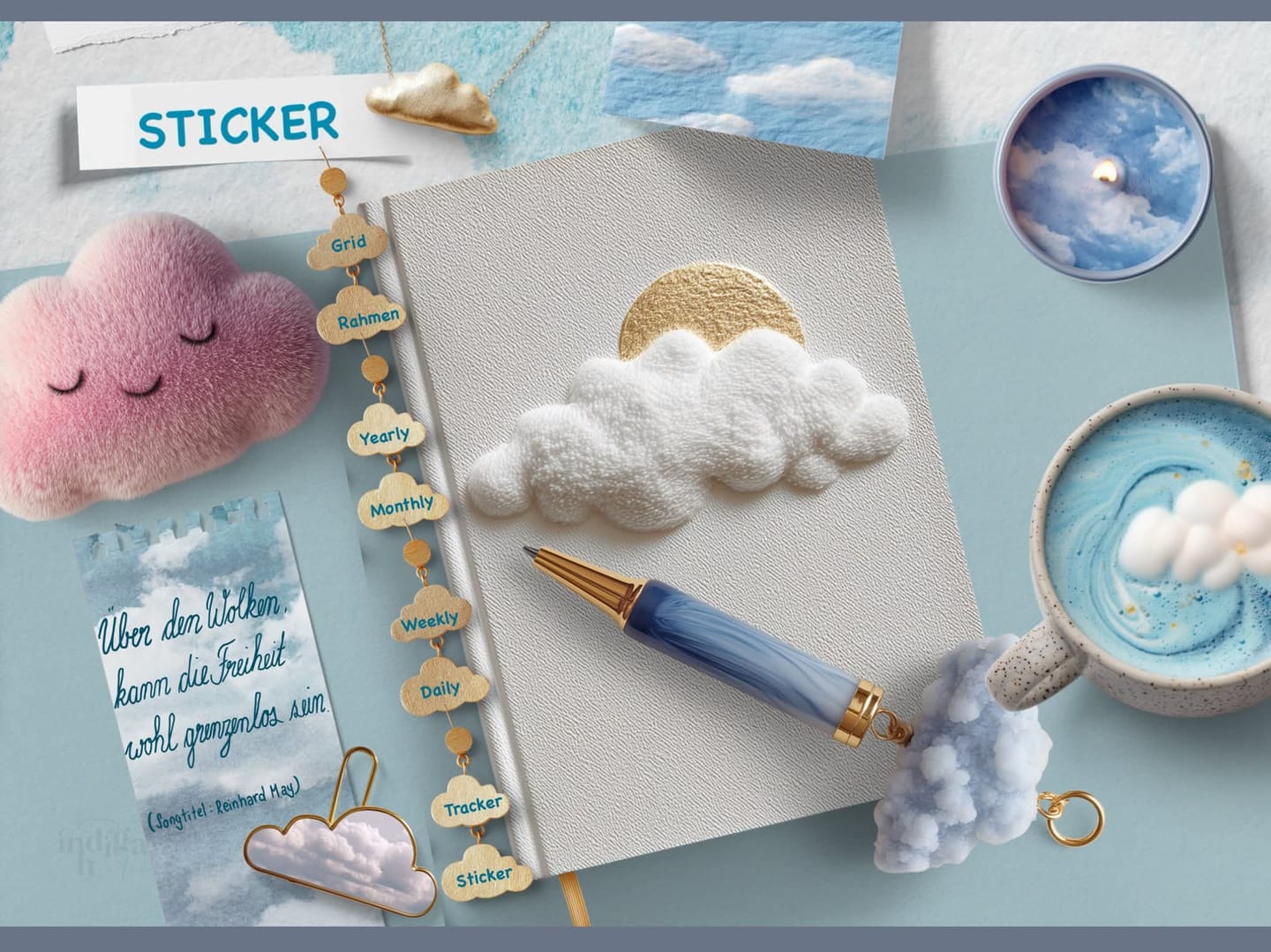 Customer photo review of Cloud-inspired Realistic Digital Stickers Kit