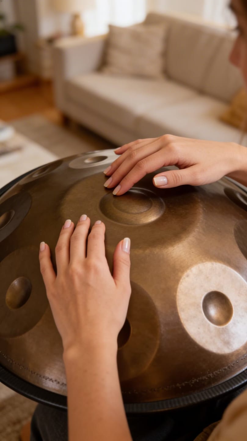 Customer photo review of Cosmos Handpan - Exquisite 12 Notes in D Minor - Golden Elegance Gift Set