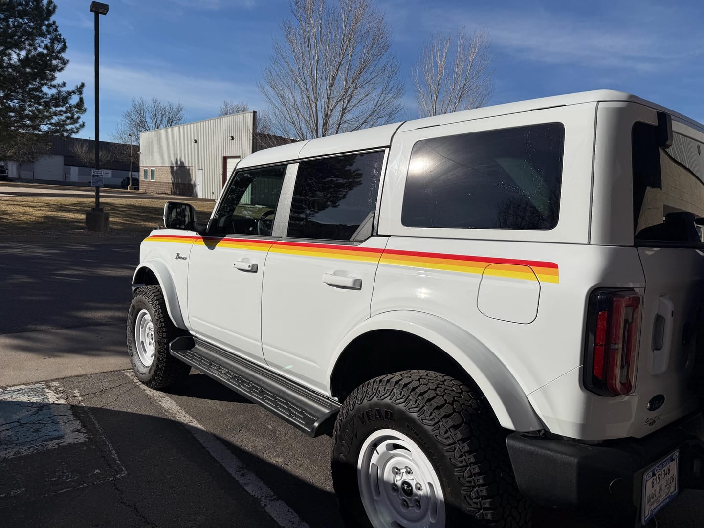 Customer photo review of 3 Color Stripes Bronco Decal Sticker. #6953