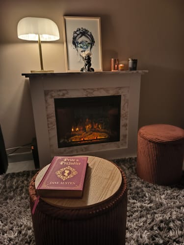 Customer photo review of NARVIK - Set de 3 poufs avec rangement en bois et velours côtelé terracotta