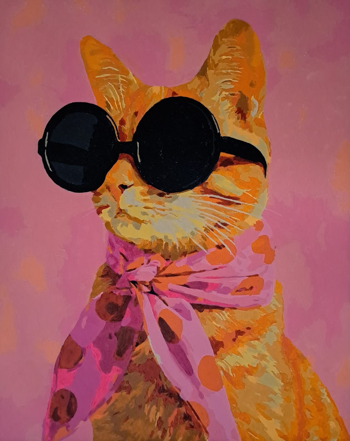 Customer photo review of Stylish ginger cat | Paint by Number