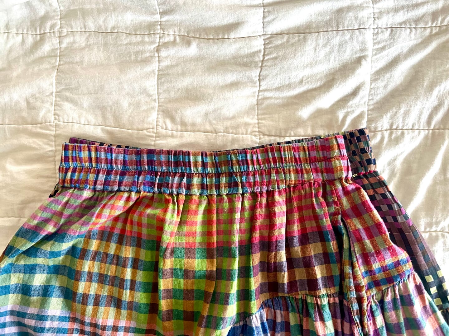 Customer photo review of LEILA SKIRT | NIGHT RUBIX PRINT