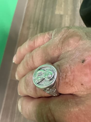 Customer photo review of Virgin Mary Cross Ring