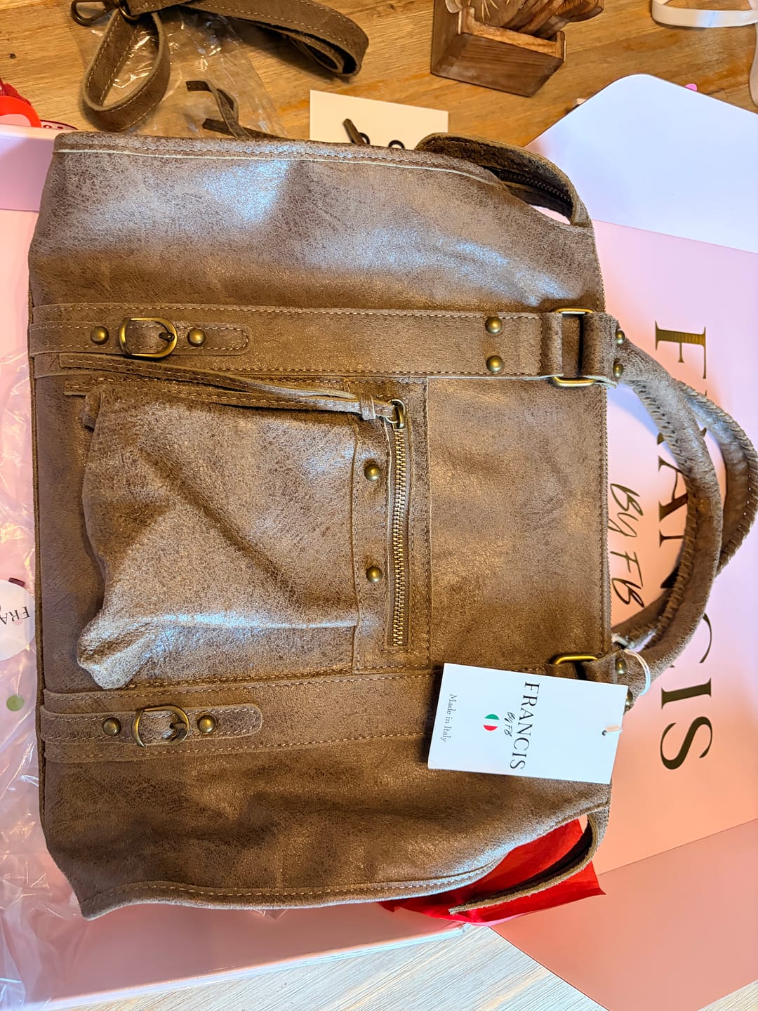 Customer photo review of It girl bag taupe
