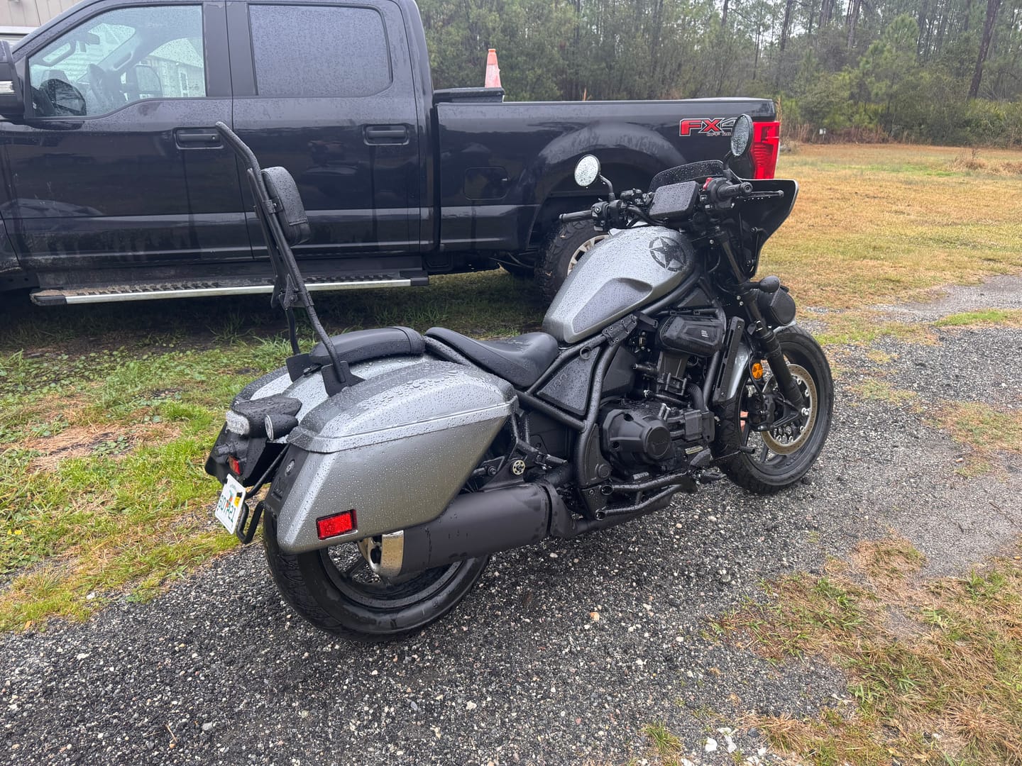 Customer photo review of Iron Born Blade 25" Sissy Bar with Foldable Luggage Rack for Honda Rebel 1100 CMX1100 Matte Black