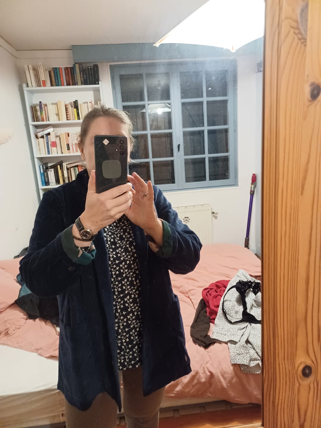 Customer photo review of Veste Faustine - velours côtelé bleu océan