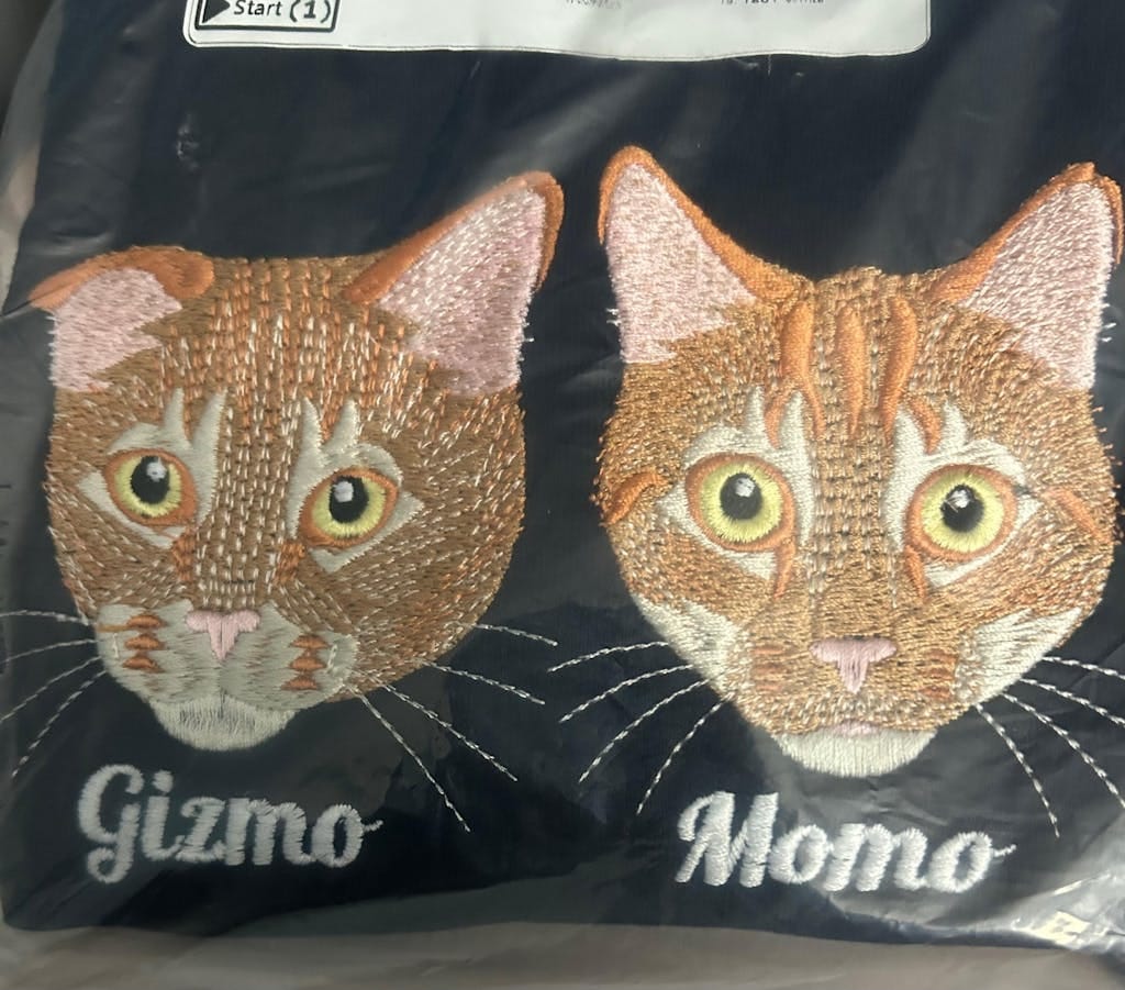 Customer photo review of Mystichot Custom Embroidered Pet Sweatshirt