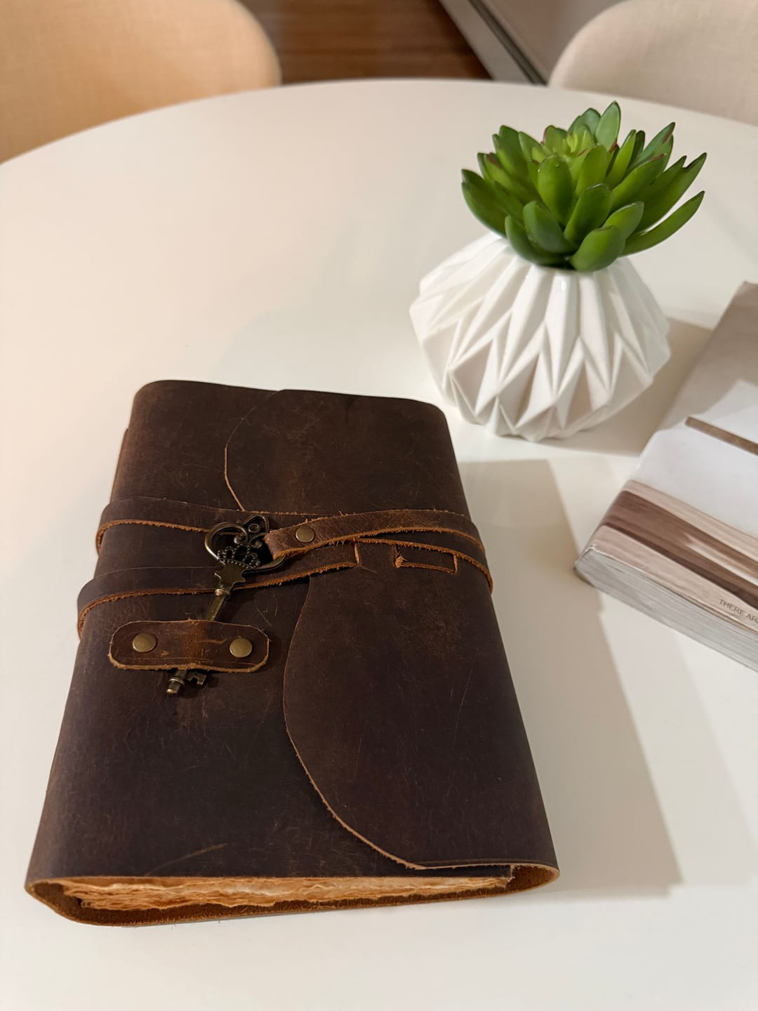 Customer photo review of The Shooting Star  - Vintage Buffalo Leather Diary