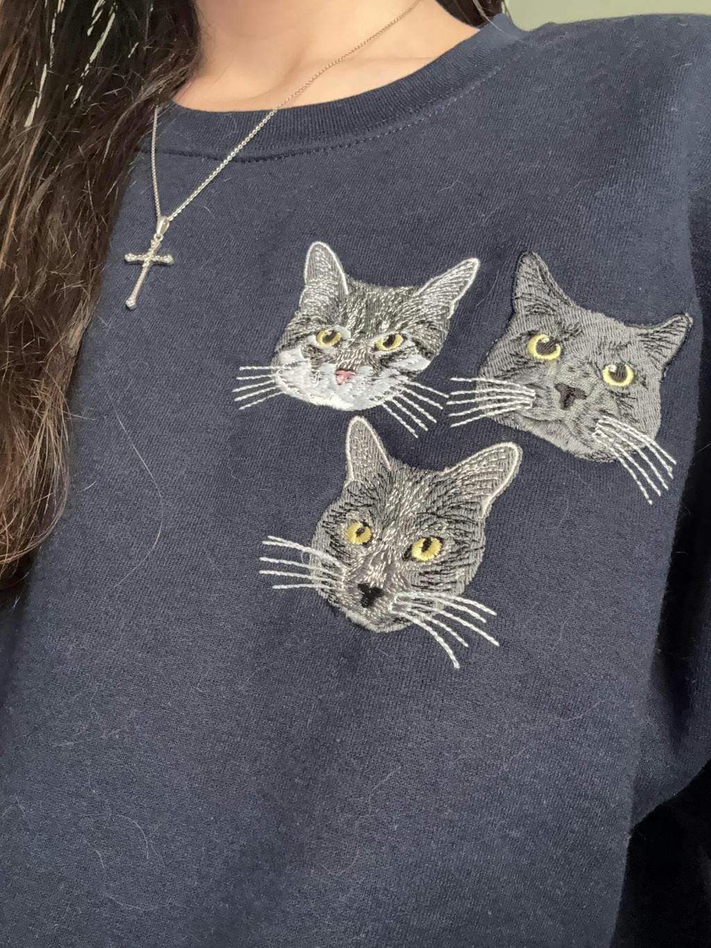 Customer photo review of Mystichot Custom Embroidered Pet Sweatshirt