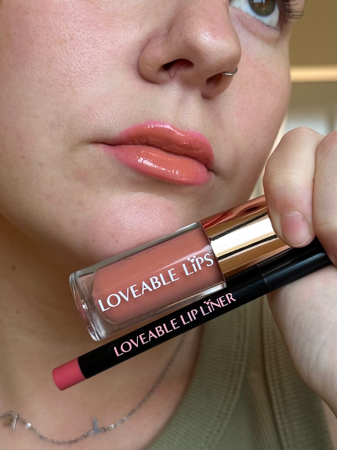 Customer photo review of Nude Glow Lip Gloss