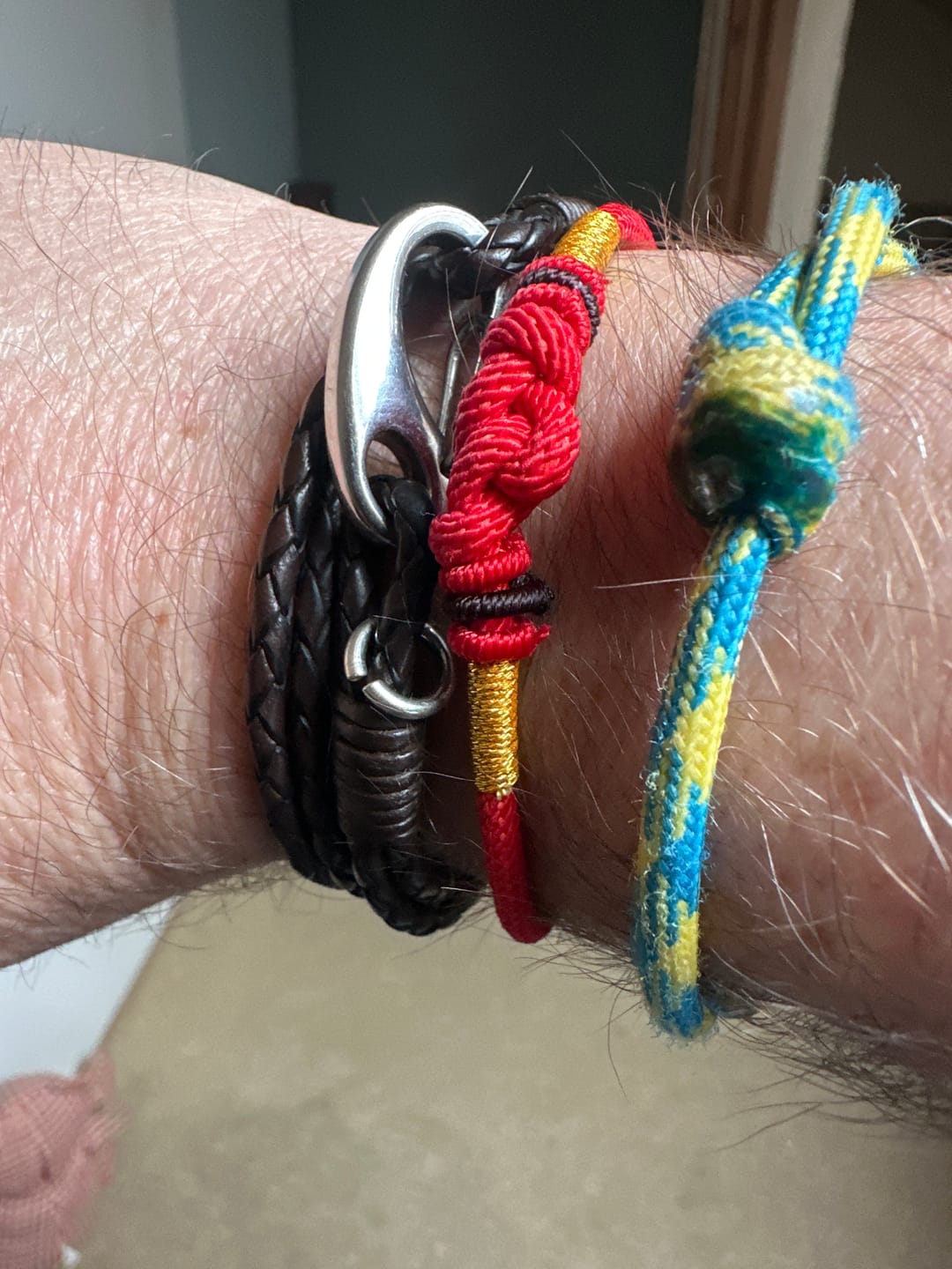 Customer photo review of Buddha Stones Red String Jade Luck Fortune Knot Braided Couple Bracelet