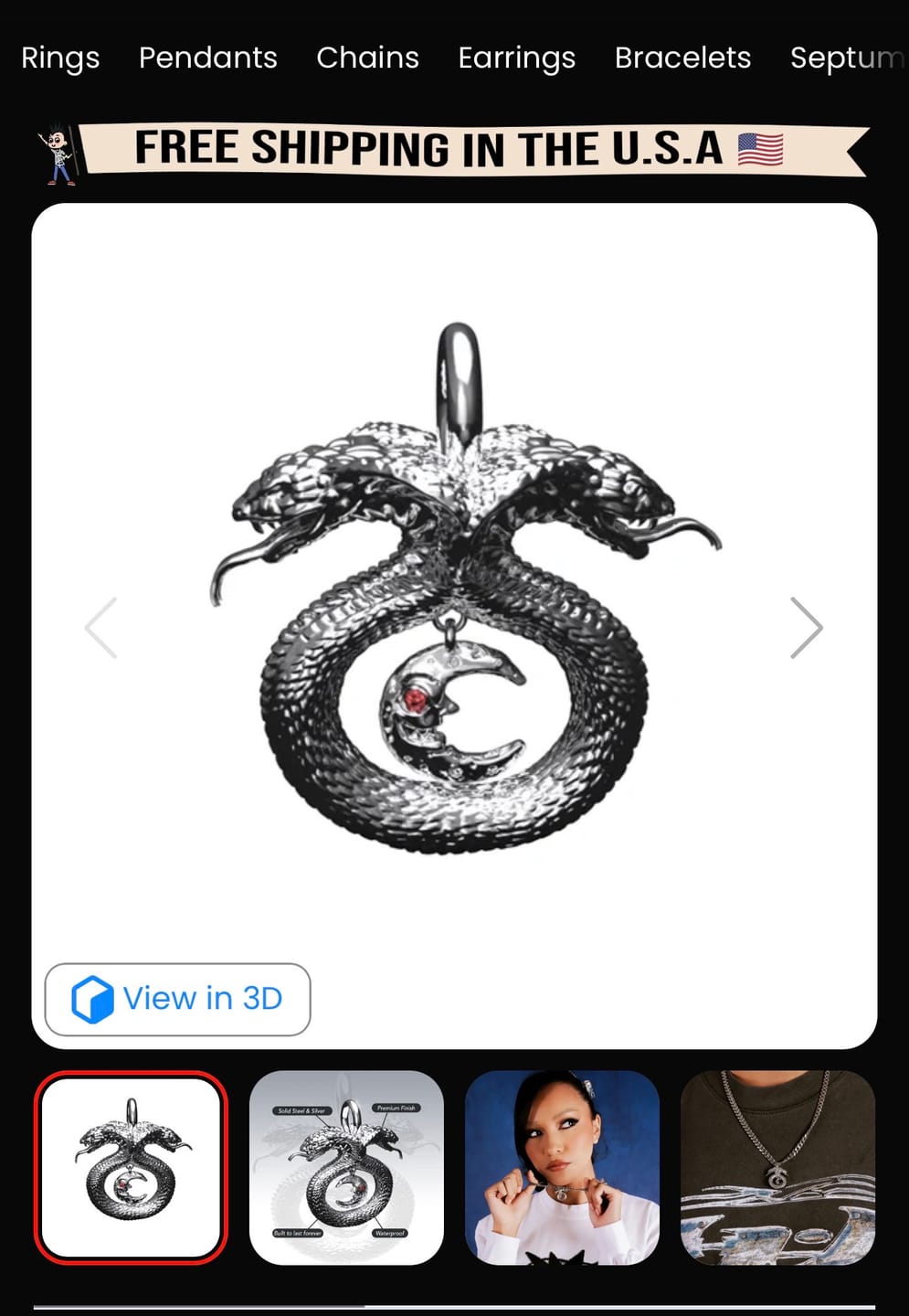 Customer photo review of LUNAR GUARDIANS PENDANT