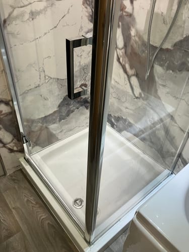 Customer photo review of Nuie Rene 1850 x 800mm Hinged Door - Satin Chrome