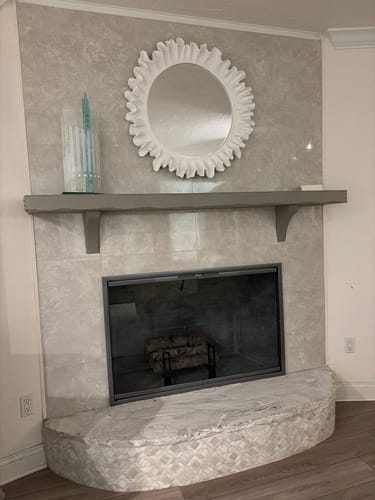 Customer photo review of Rainbow Fireplace Glass Doors | Custom Prefab Fit