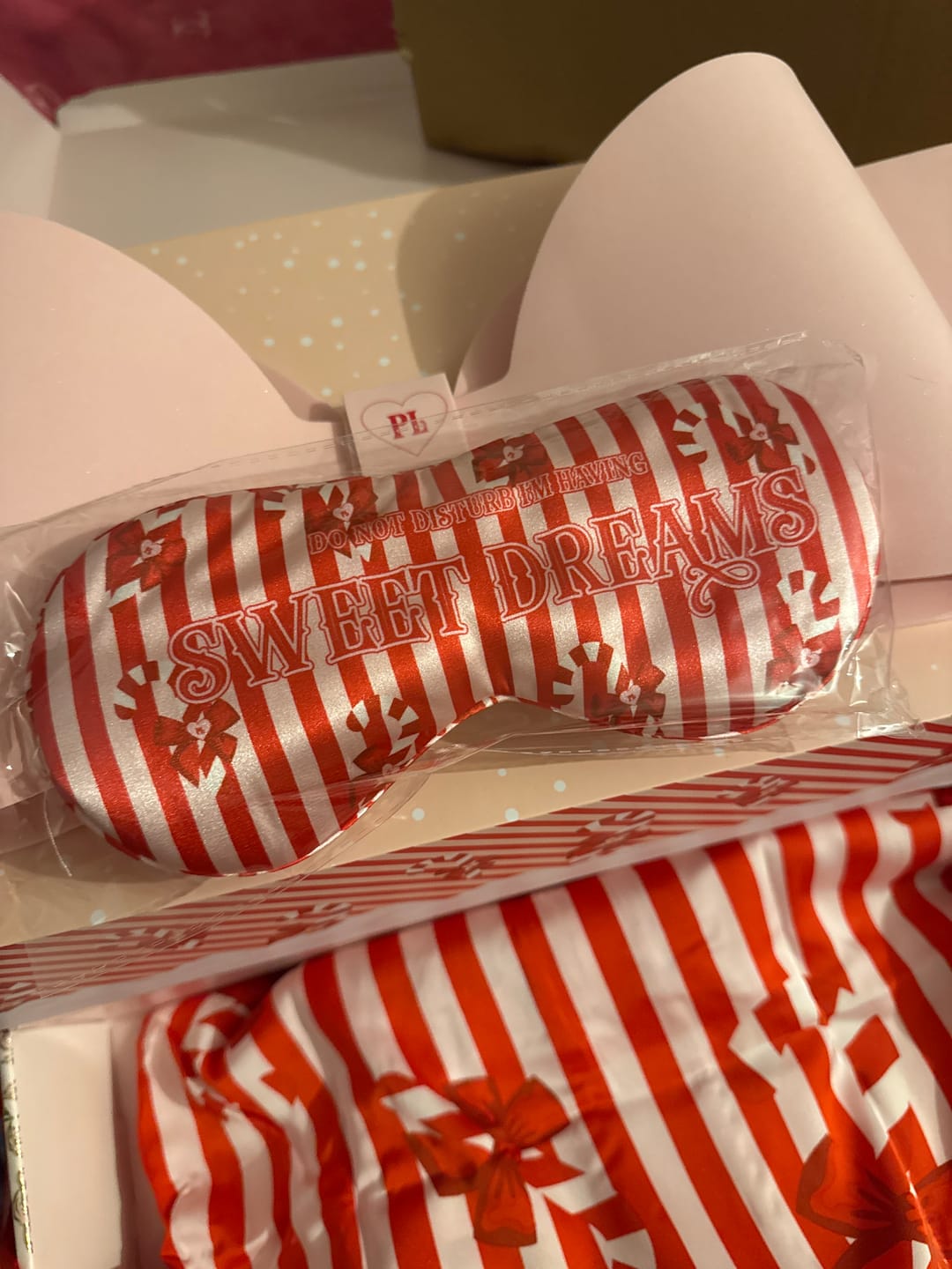 Customer photo review of P.Louise Sweet Dreams Christmas Eye Mask