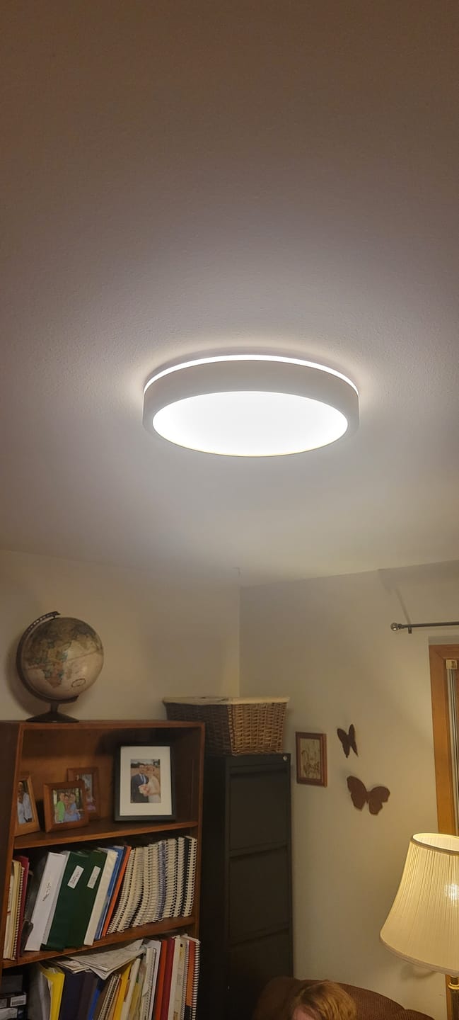 Customer photo review of Scandinavian Wooden Round Dimmable LED Flush Mount