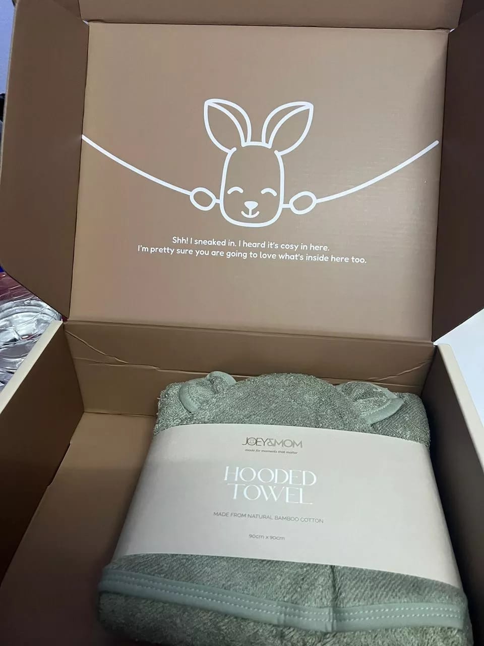 Customer photo review of Hooded Towel (Bamboo-Cotton)