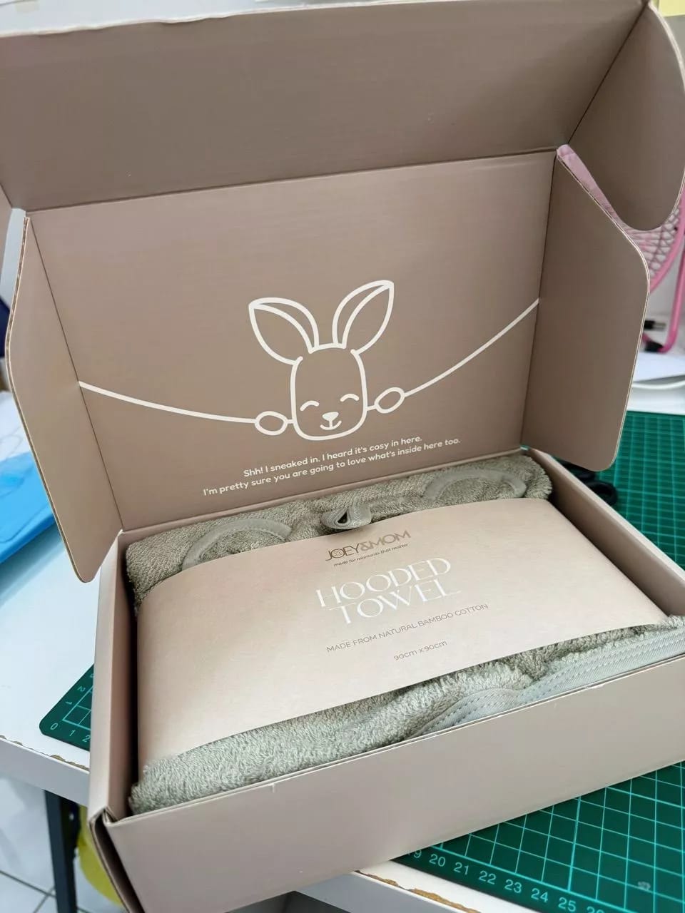 Customer photo review of Hooded Towel (Bamboo-Cotton)