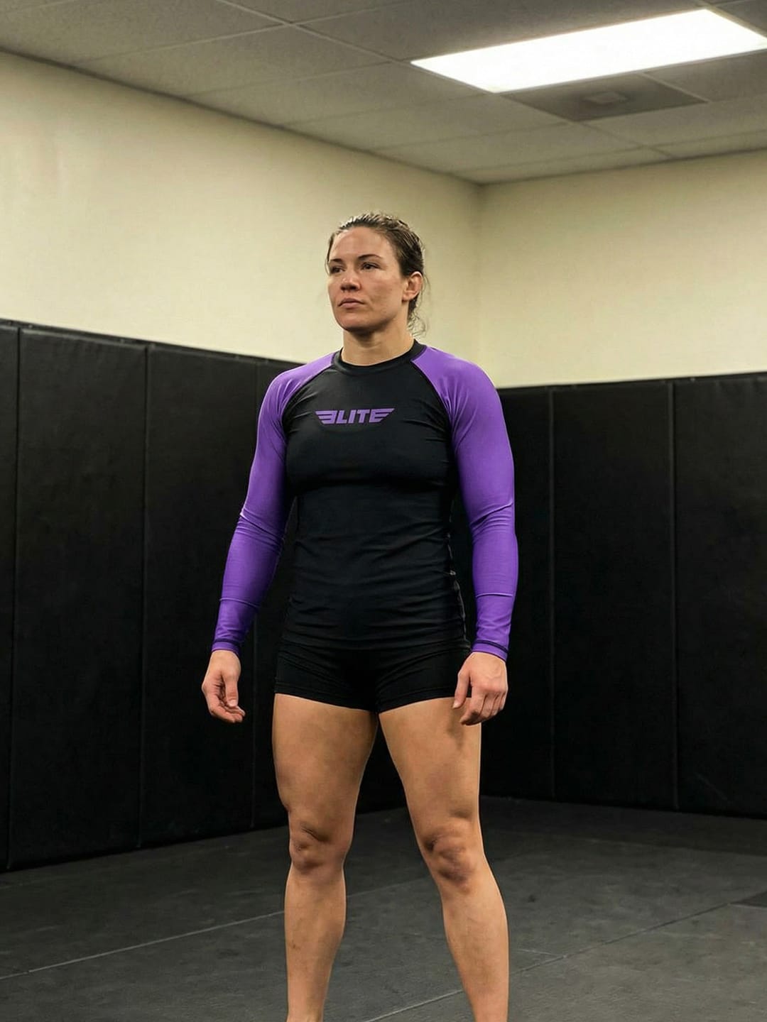 Customer photo review of Standard Purple Long Sleeve No-Gi Womens BJJ Rash Guard