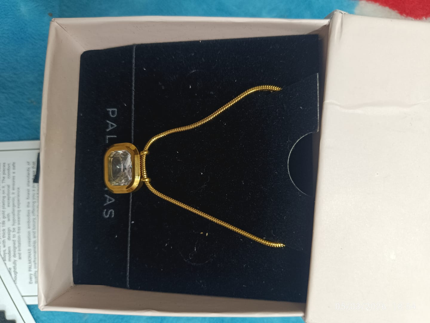 Customer photo review of Octagon Diamond Necklace