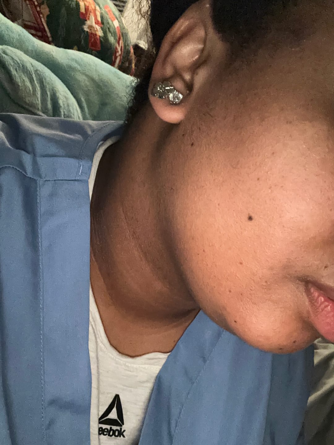 Customer photo review of Round Cut Moissanite Stud Earrings