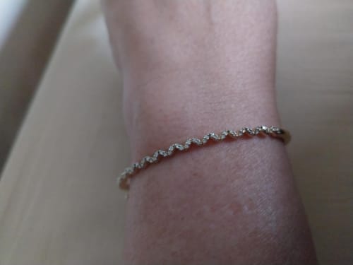 Customer photo review of Helia Diamond Vine Bangle in 9ct Recycled Gold