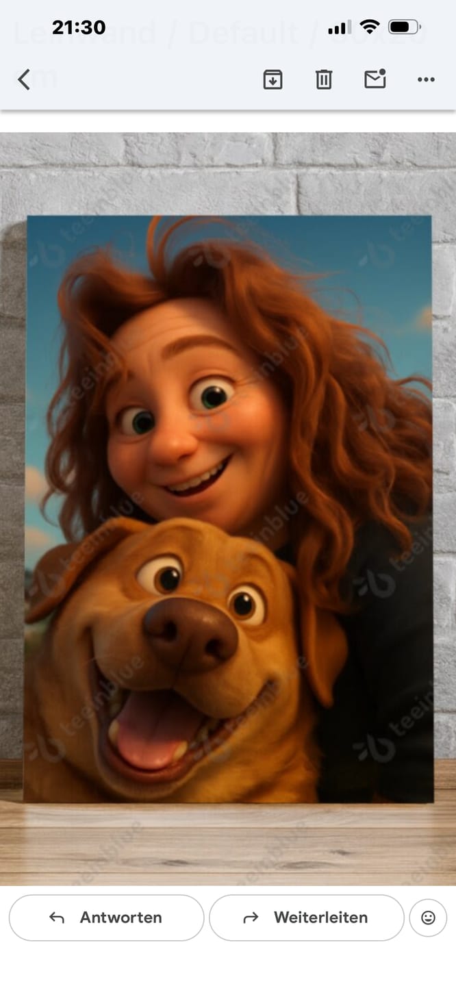 Customer photo review of Personalisierte Leinwand - Animiertes Portrait