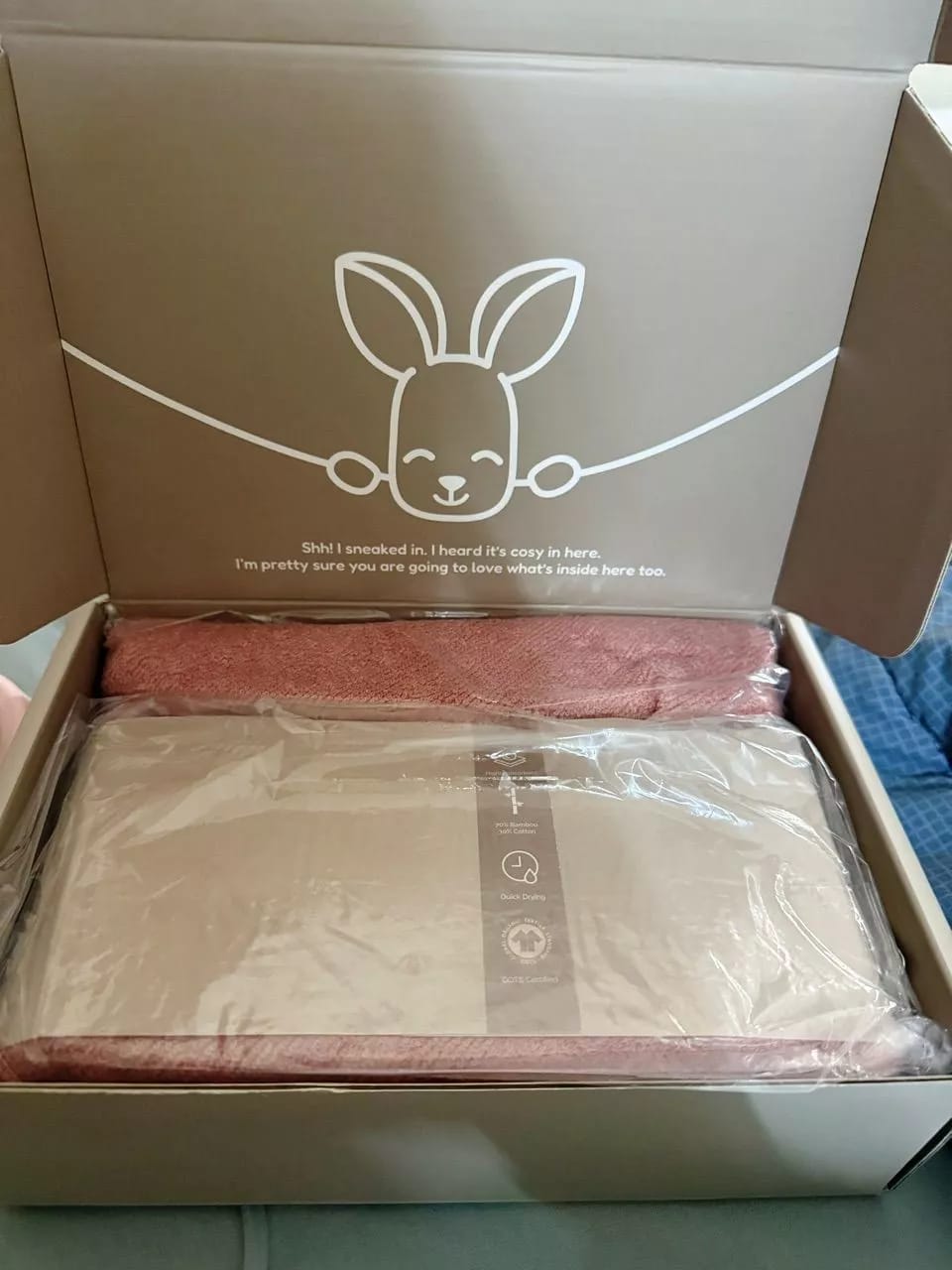 Customer photo review of Hooded Towel (Bamboo-Cotton)