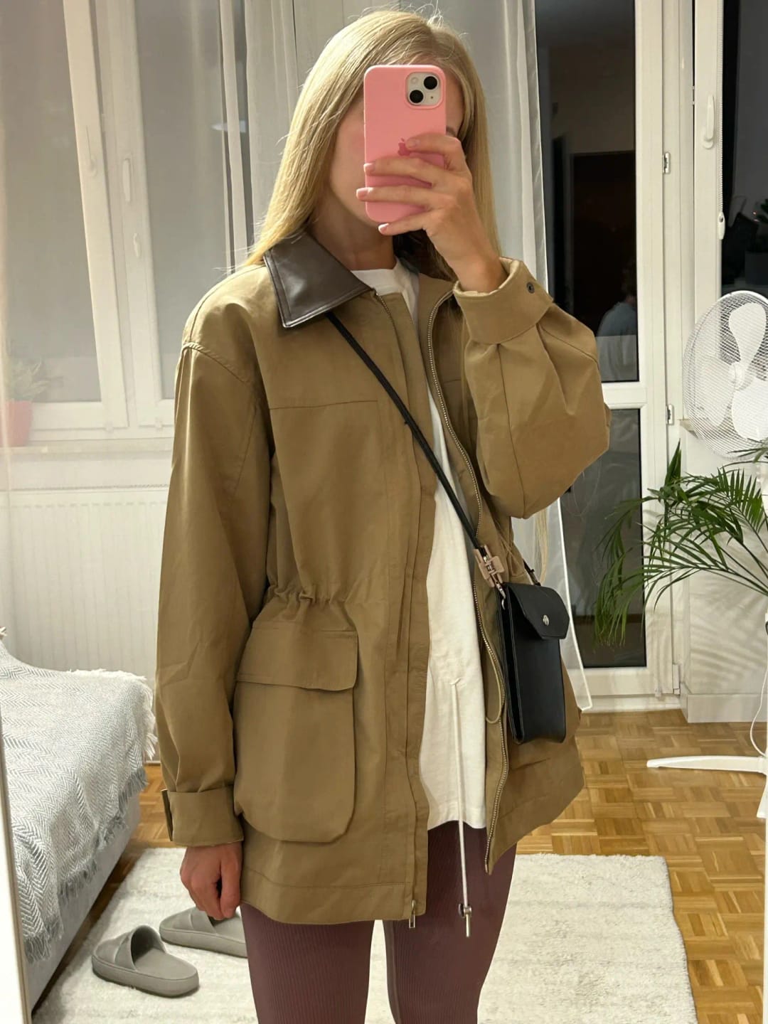 Customer photo review of Evangeline Short Pocket Trench Coat