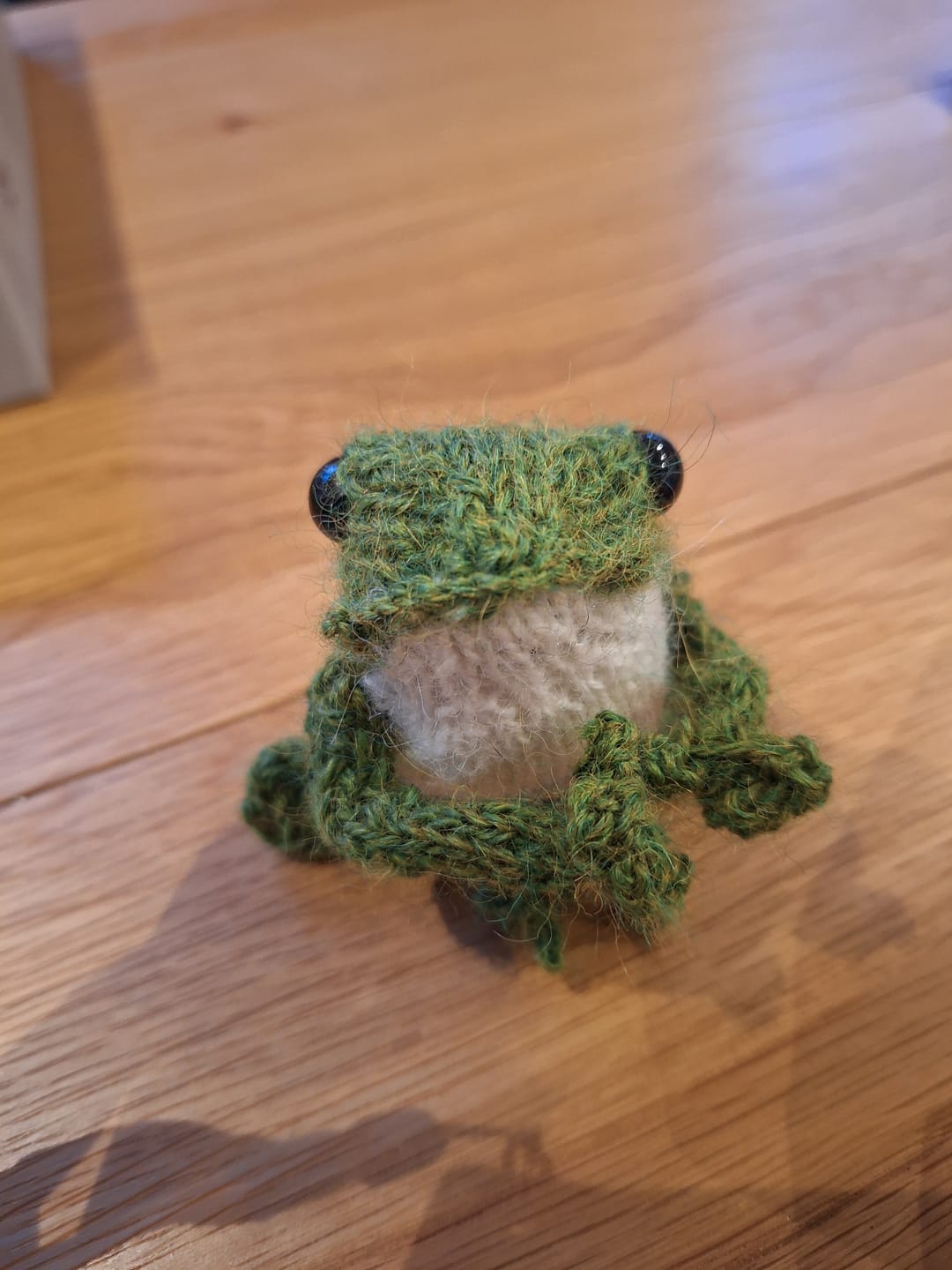 Customer photo review of Five Little Frogs Knitting Kit