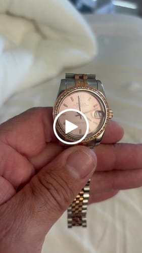 Customer video review of Datejust 31mm Pink Gold Steel Diamond Bezel Pink Dial