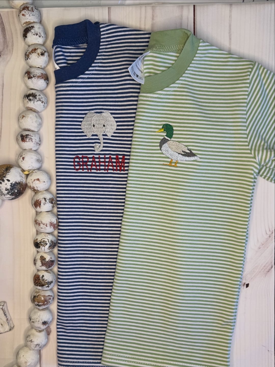 Customer photo review of Unisex Stripe Short Sleeve Shirt