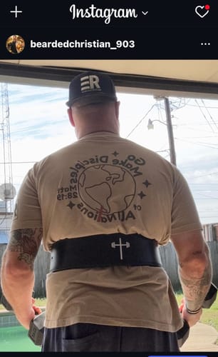 Customer photo review of God First 10MM Premium Lever Belt