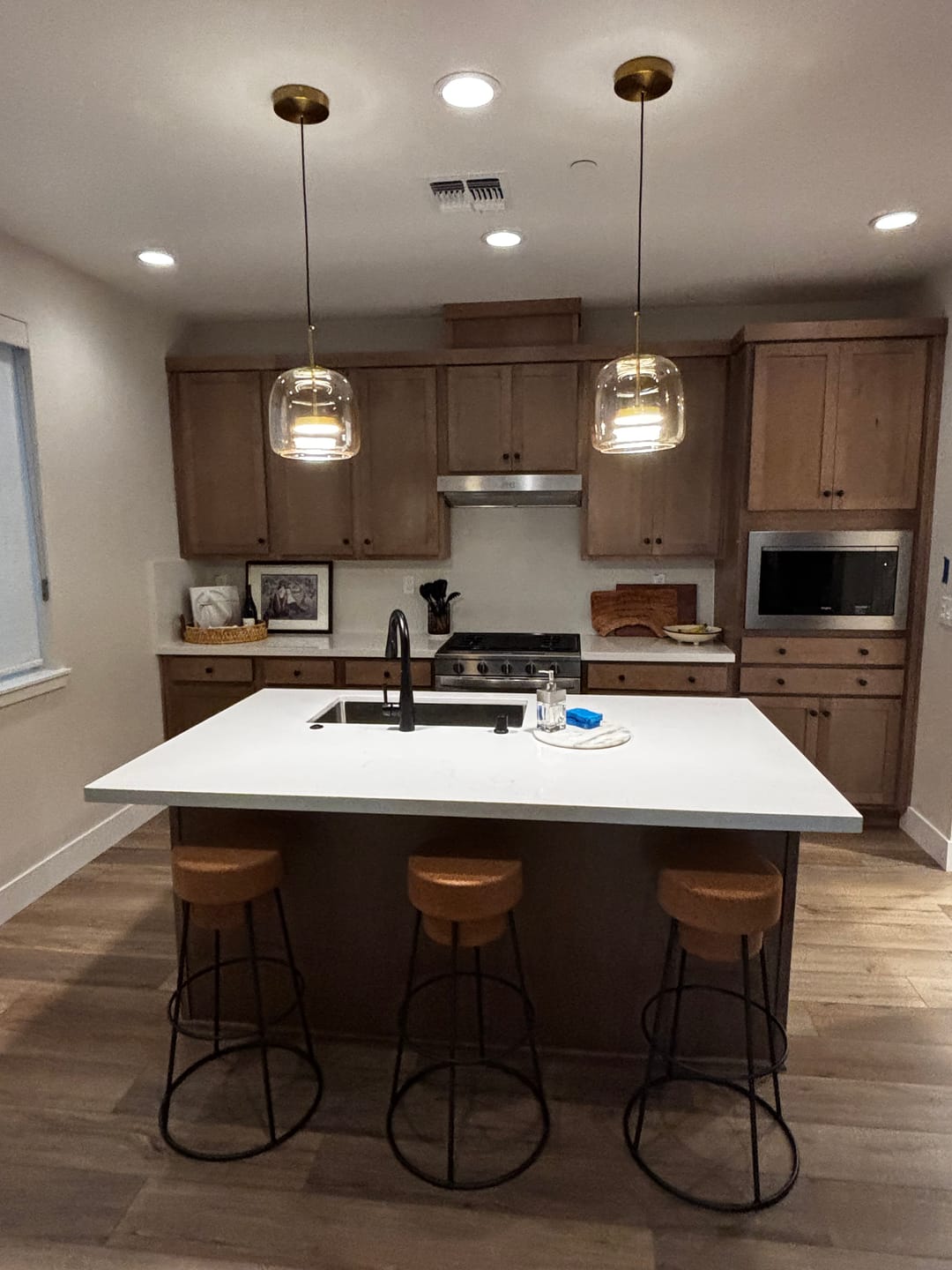 Customer photo review of WOMO Drum Blown Glass Pendant Light-WM2145
