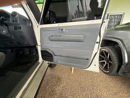 Customer photo review of Front + Rear Speaker Door Pods with Pocket to suit Toyota LandCruiser 70 Series