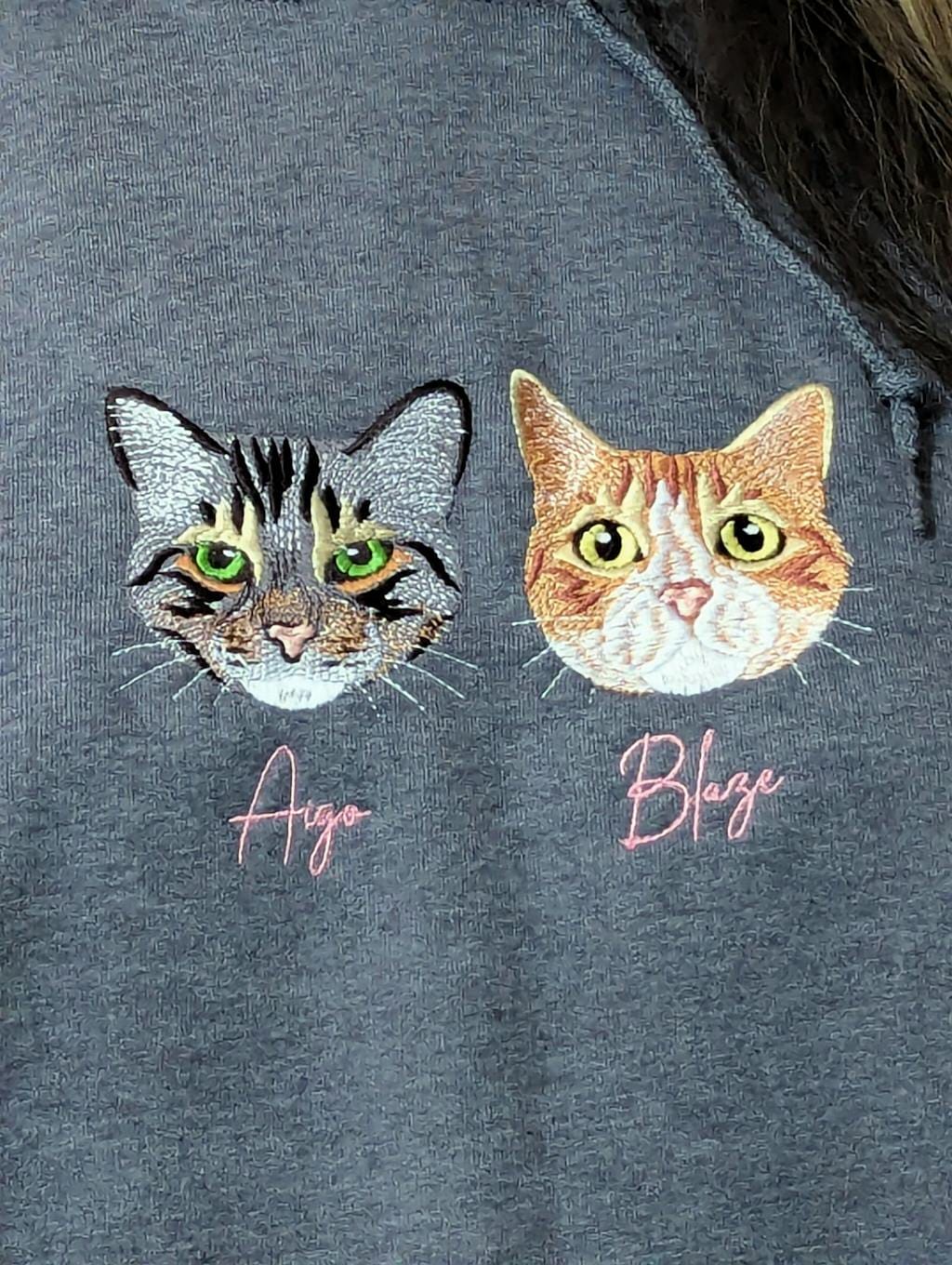 Customer photo review of Mystichot Custom Embroidered Pet Sweatshirt