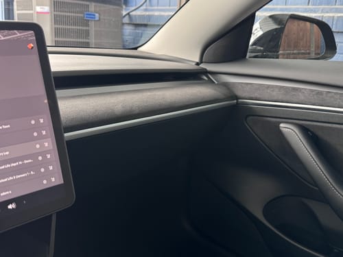 Customer photo review of Alcantara Interior Front Door Trim Panel Caps (2 PCS) for Tesla Model 3 (2021-2023) and Model Y 2023-2024