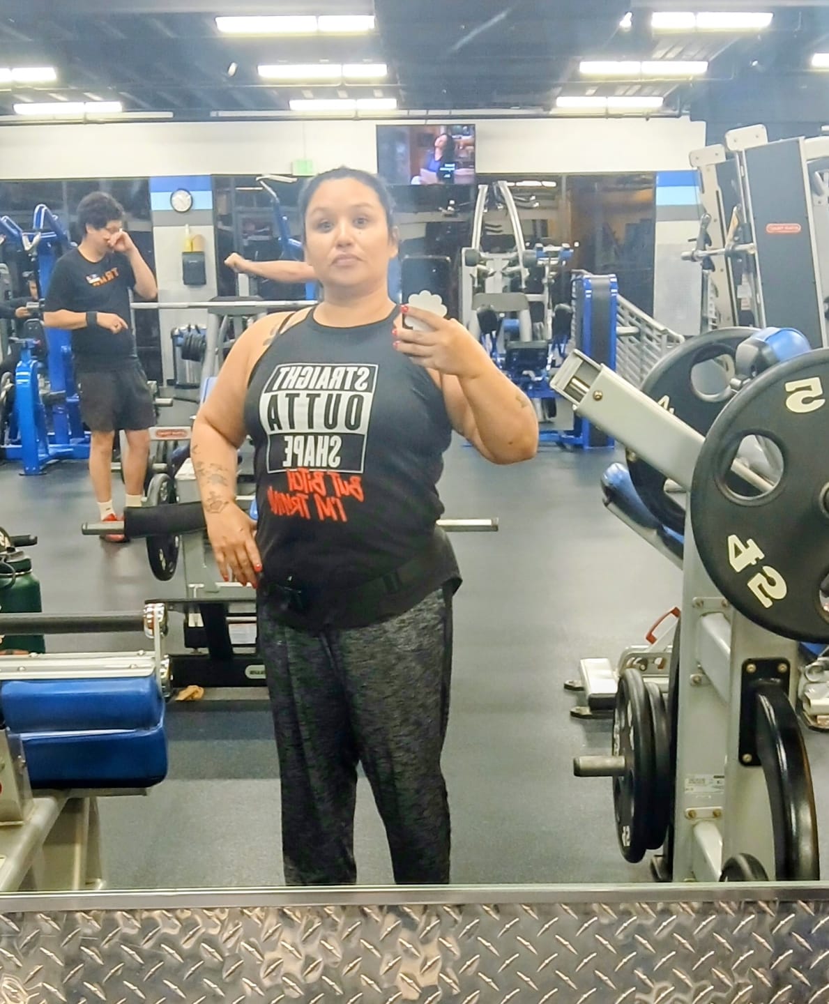 Customer photo review of Straight Out Of Shape Rocker Tank
