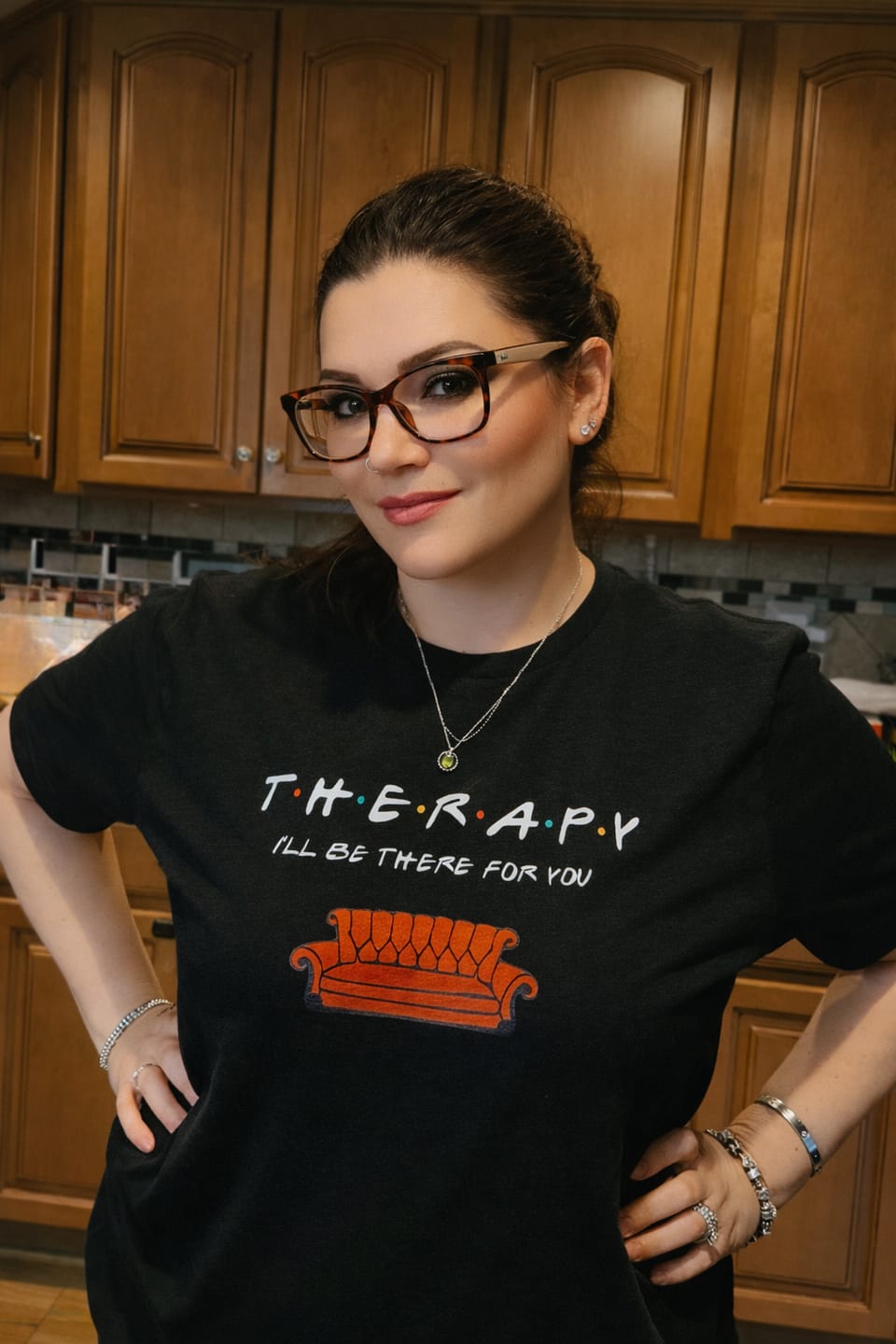 Customer photo review of Friends Font Therapy T-Shirt