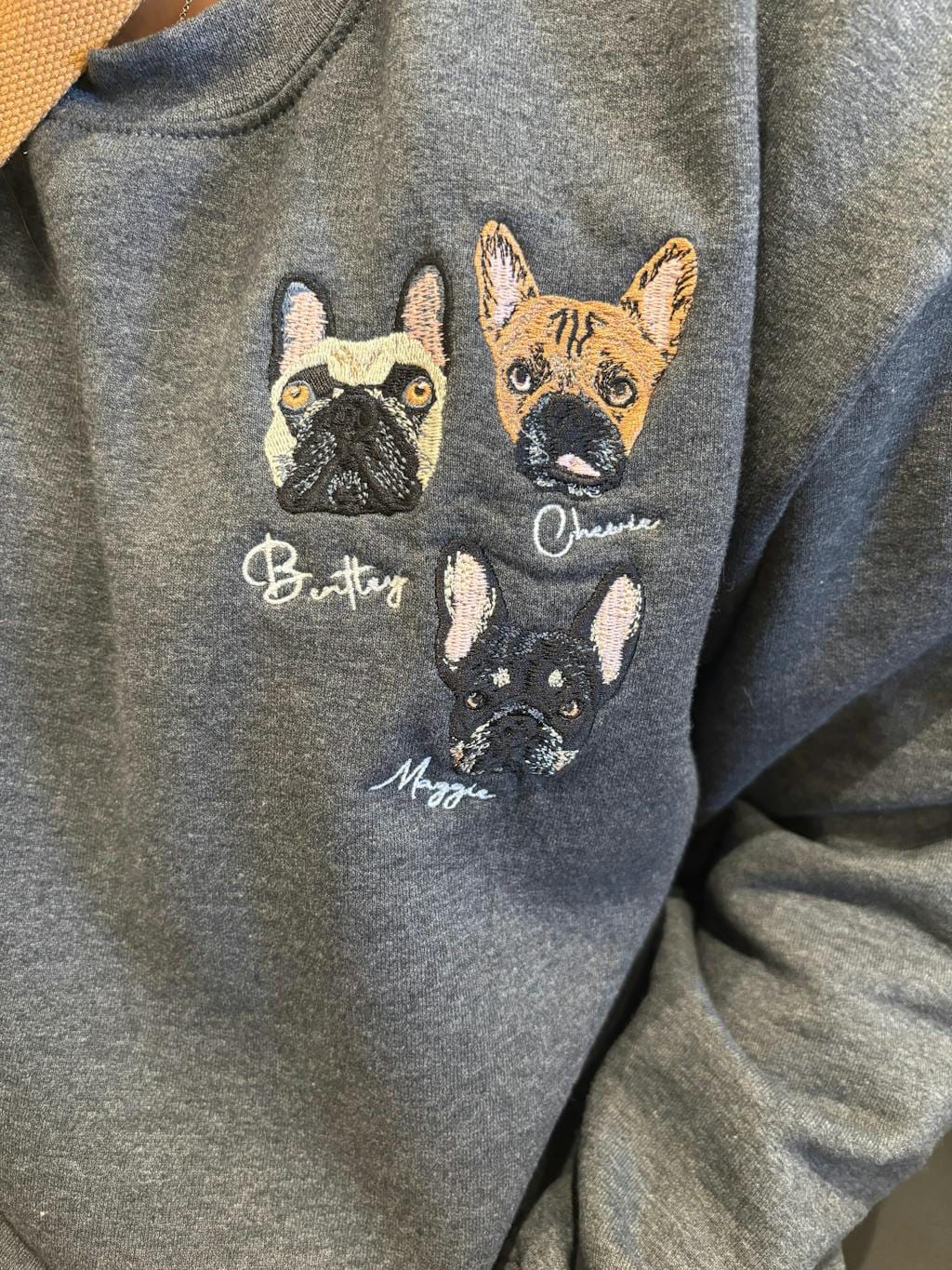Customer photo review of Mystichot Custom Embroidered Pet Sweatshirt