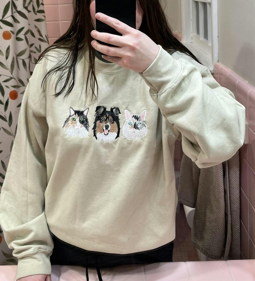 Customer photo review of Mystichot Custom Embroidered Pet Sweatshirt