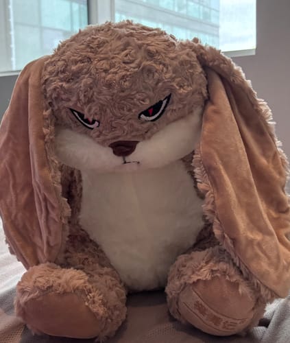 Customer photo review of Large Angry Rabbit Plush Toy