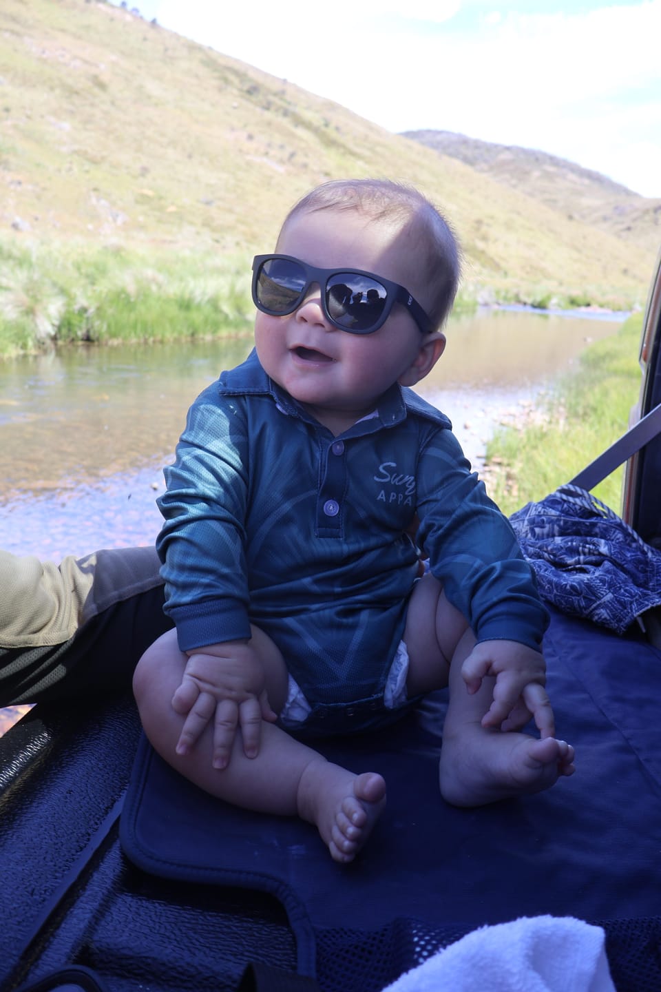 Customer photo review of Solid Palm Sun-Safe Romper