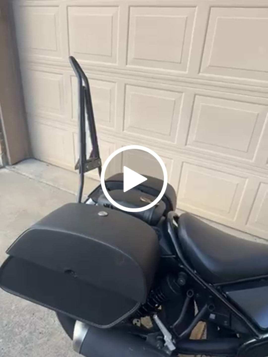 Customer video review of Iron Born Blade 25" Sissy Bar with Foldable Luggage Rack for Honda Rebel 300/ABS Matte Black