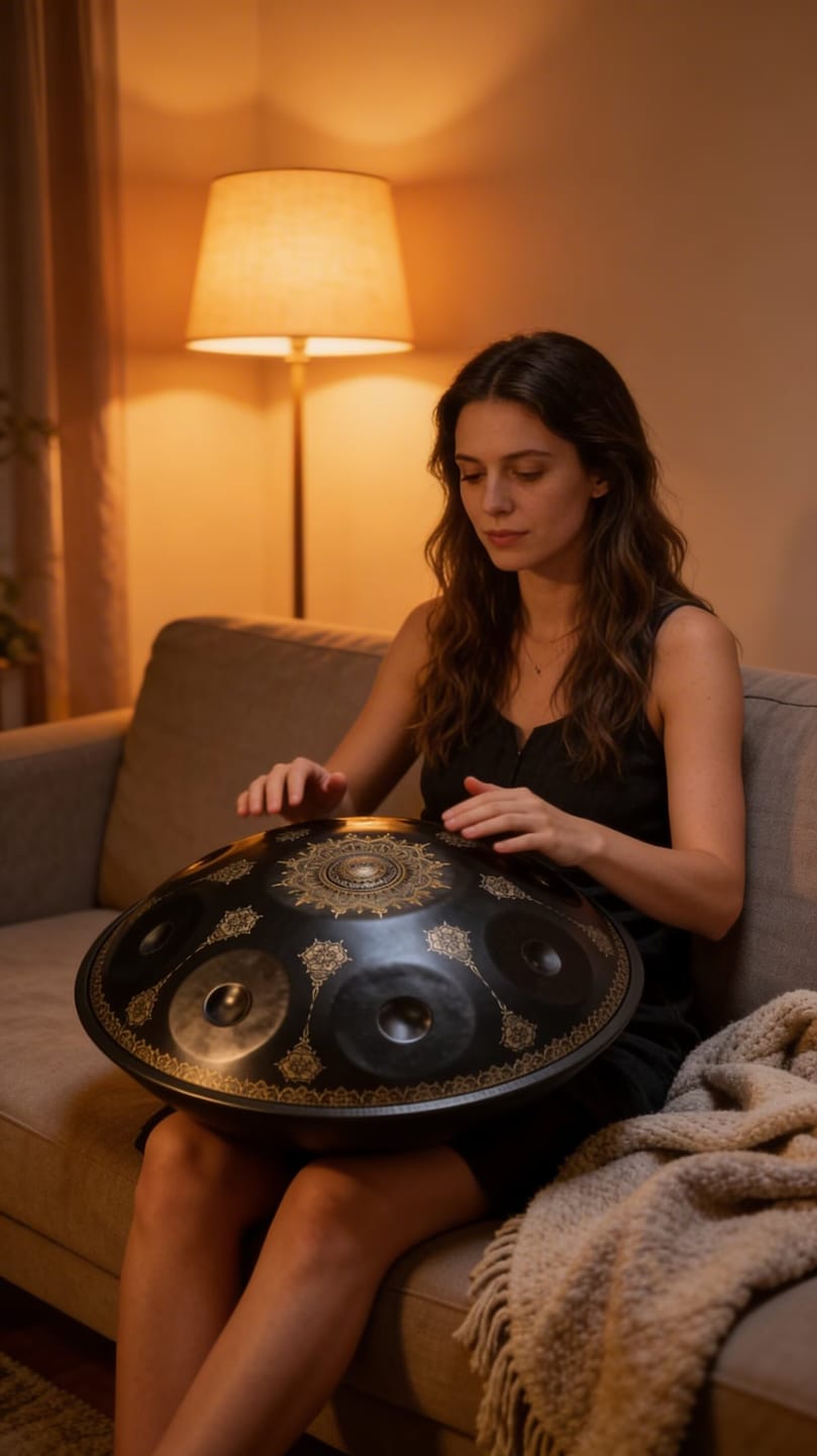 Customer photo review of Cosmos Handpan - Midnight Mandarins 10 Notes in D Minor - Tambourine Gift Set